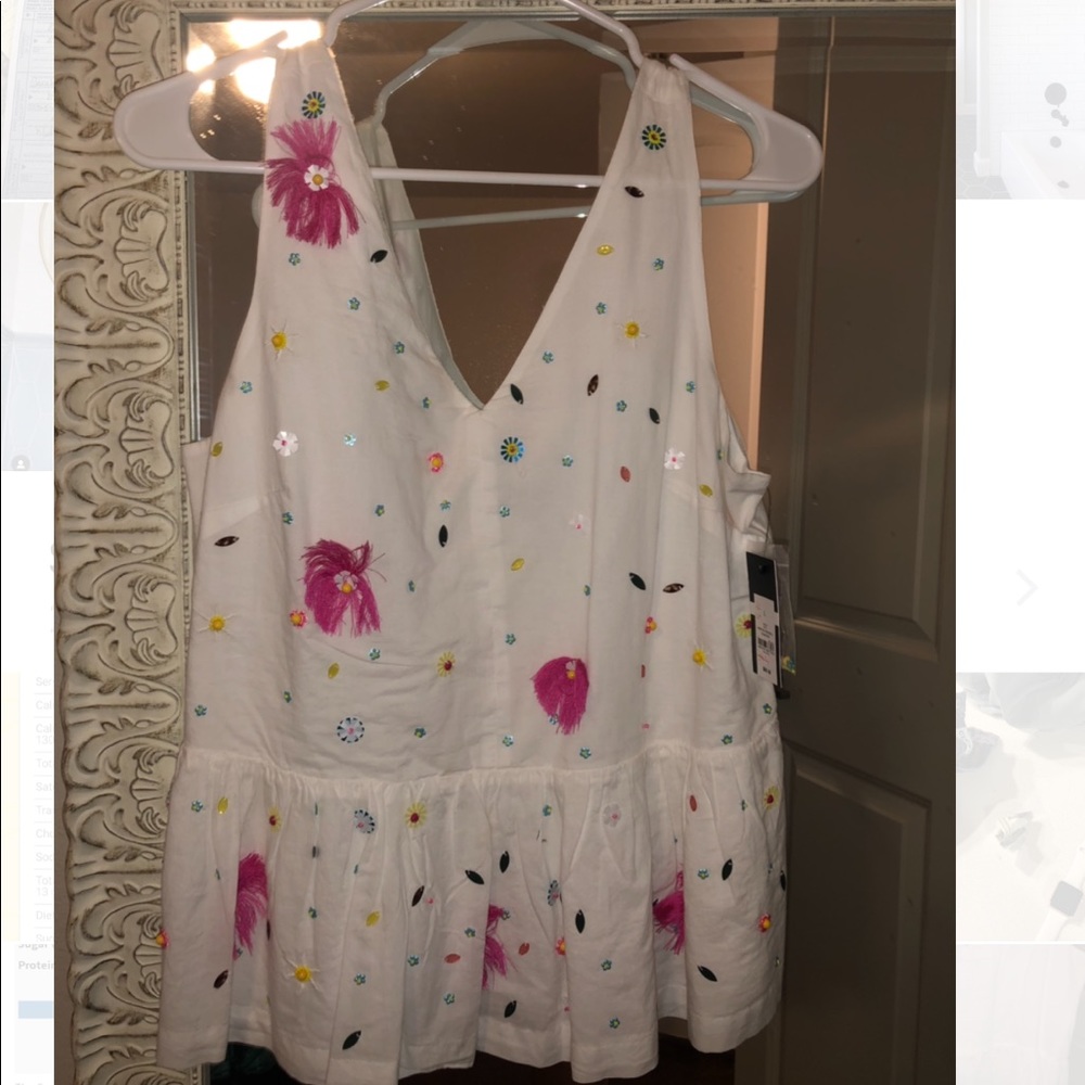 Women’s crown & ivy peplum tank